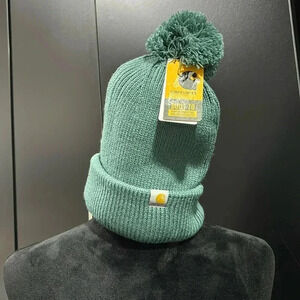 Carhartt Knit pom-pom cuffed beanie, frosted balsam - OSFM